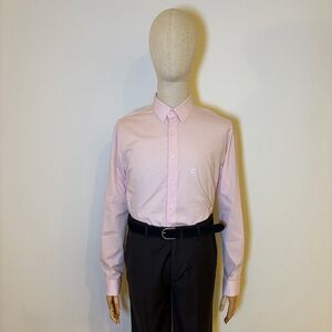 Express 1MX Slim Fit Pink Long Sleeve Dress Shirt L (16-16.5)